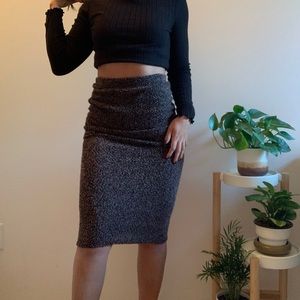 Brown Midi Knit Skirt